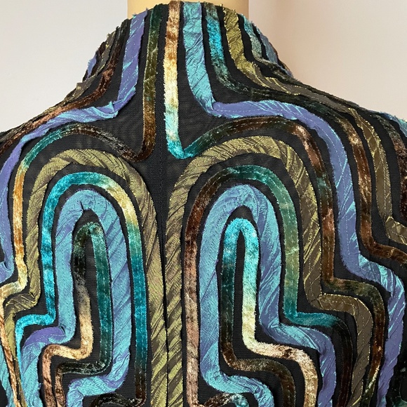 Glamorous vintage boho turquoise metallic jacket! - Picture 10 of 12